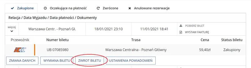 Zwrot biletów na koncert